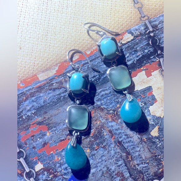 Silpada Sterling Silver Turquoise Earrings - Picture 5 of 8